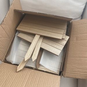 Box of 16 wooden yard signs